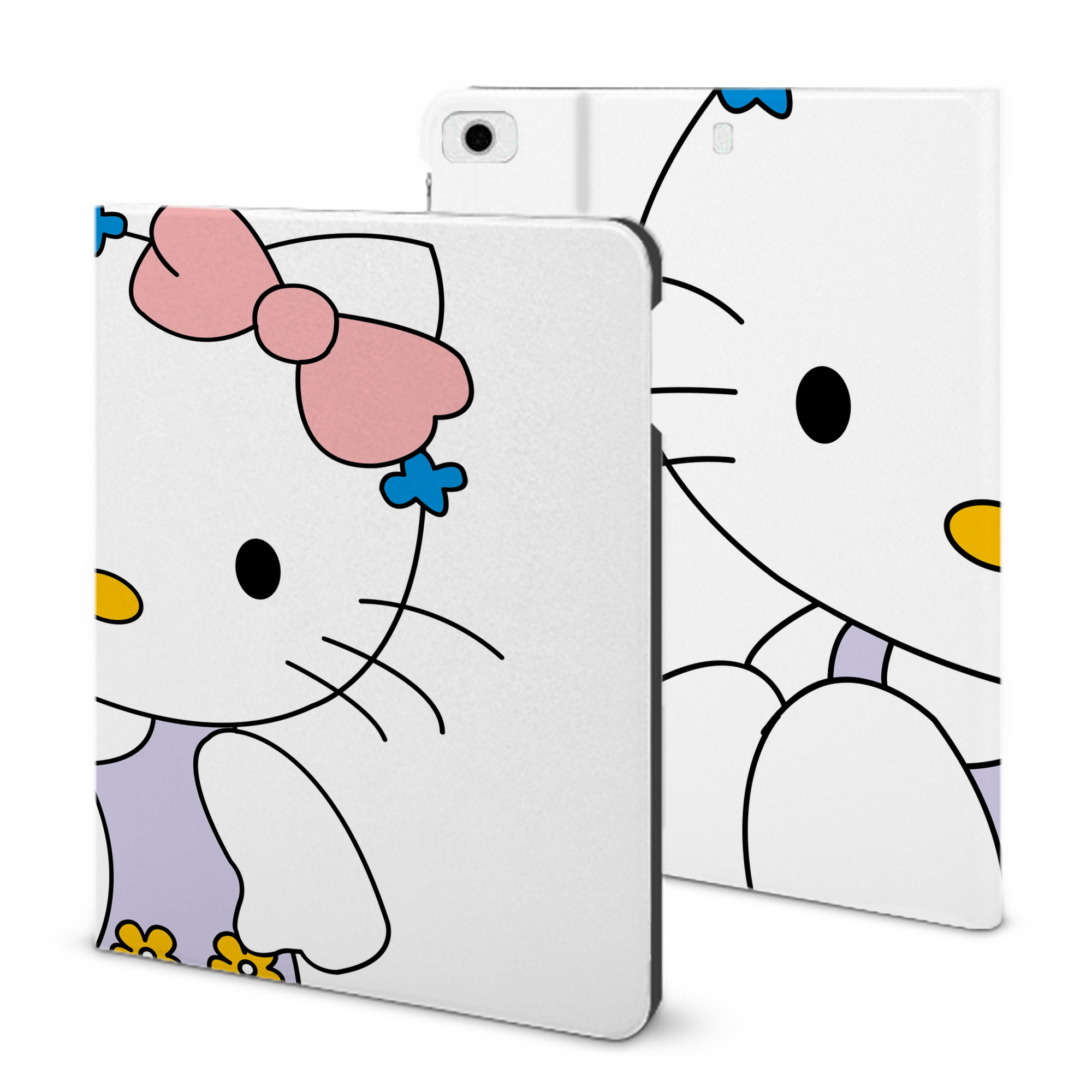 （画像用） Hello Kitty ハローキティ IPad ケース ブック型 PUレザー TPU 耐衝撃 軽量 薄型 ペン収納なし 全面保護 IPad 各モデル対応
